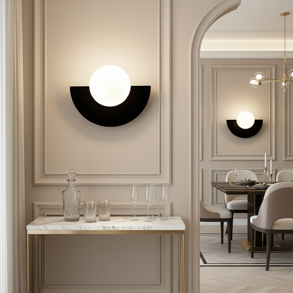 Bauhaus semi circle wall lights