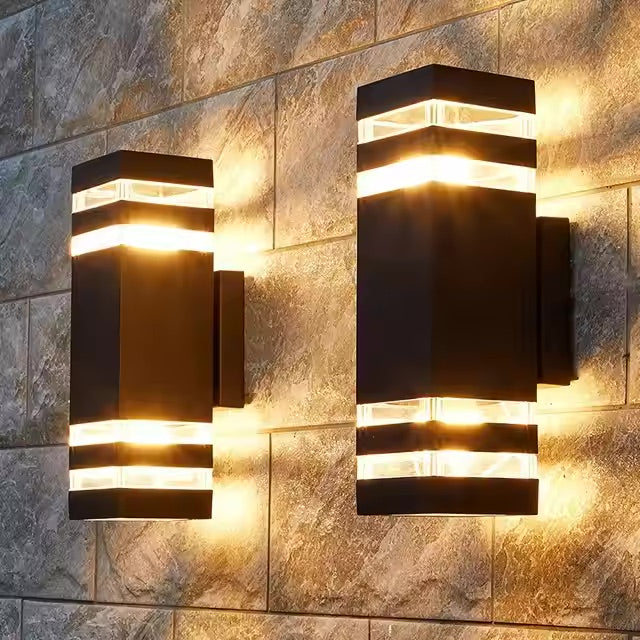 Aluminium Waterproof Outdoor Wall Light – Modern Double Head Up Down Lamp