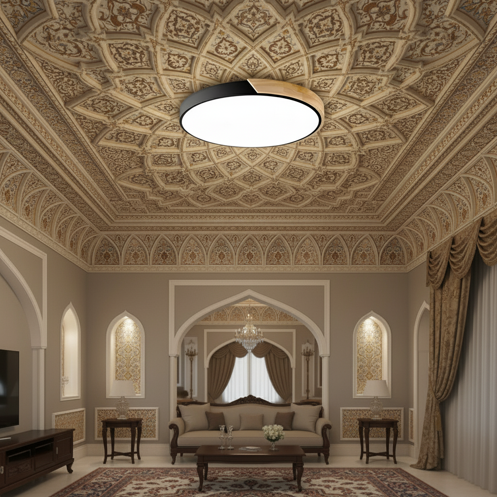 Modern Wooden Circular Ceiling Light