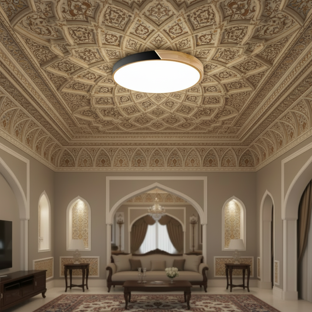 Modern Wooden Circular Ceiling Light