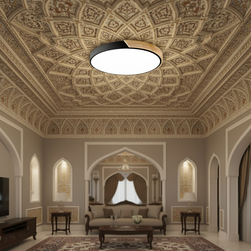 Modern Wooden Circular Ceiling Light