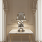 Small child statue metal table lamp