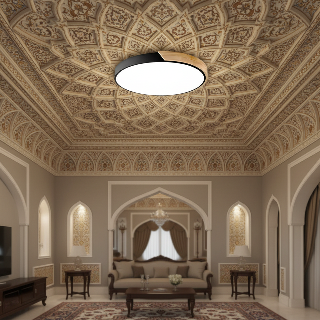 Modern Wooden Circular Ceiling Light