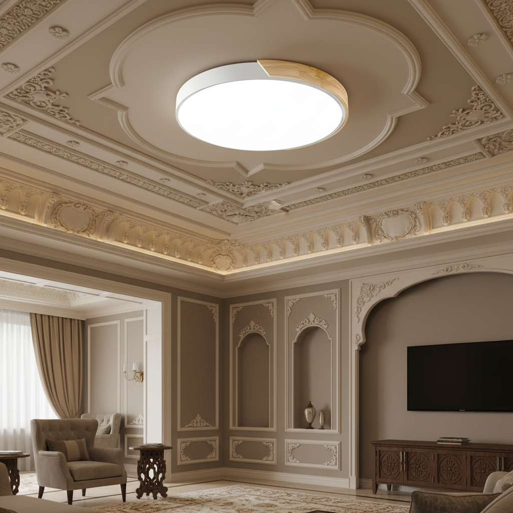 Modern Wooden Circular Ceiling Light