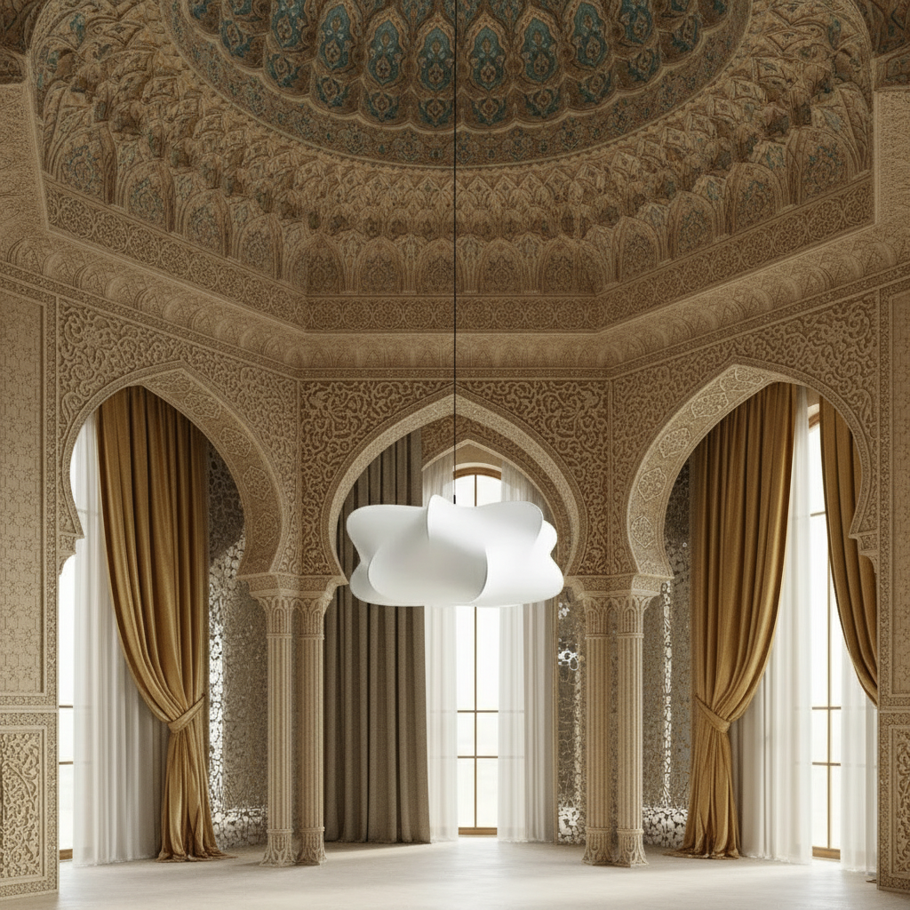 Silk Japanese Hanging ceiling Lamp