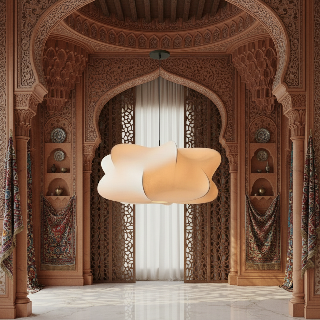 Silk Japanese Hanging ceiling Lamp