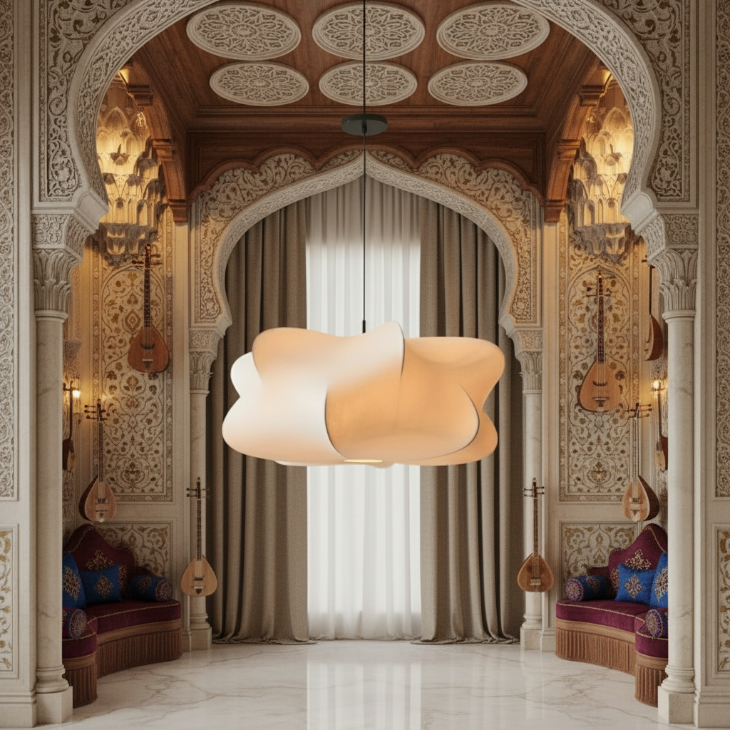 Silk Japanese Hanging ceiling Lamp