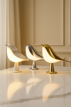 Small bird table lamp - light up wooden bird