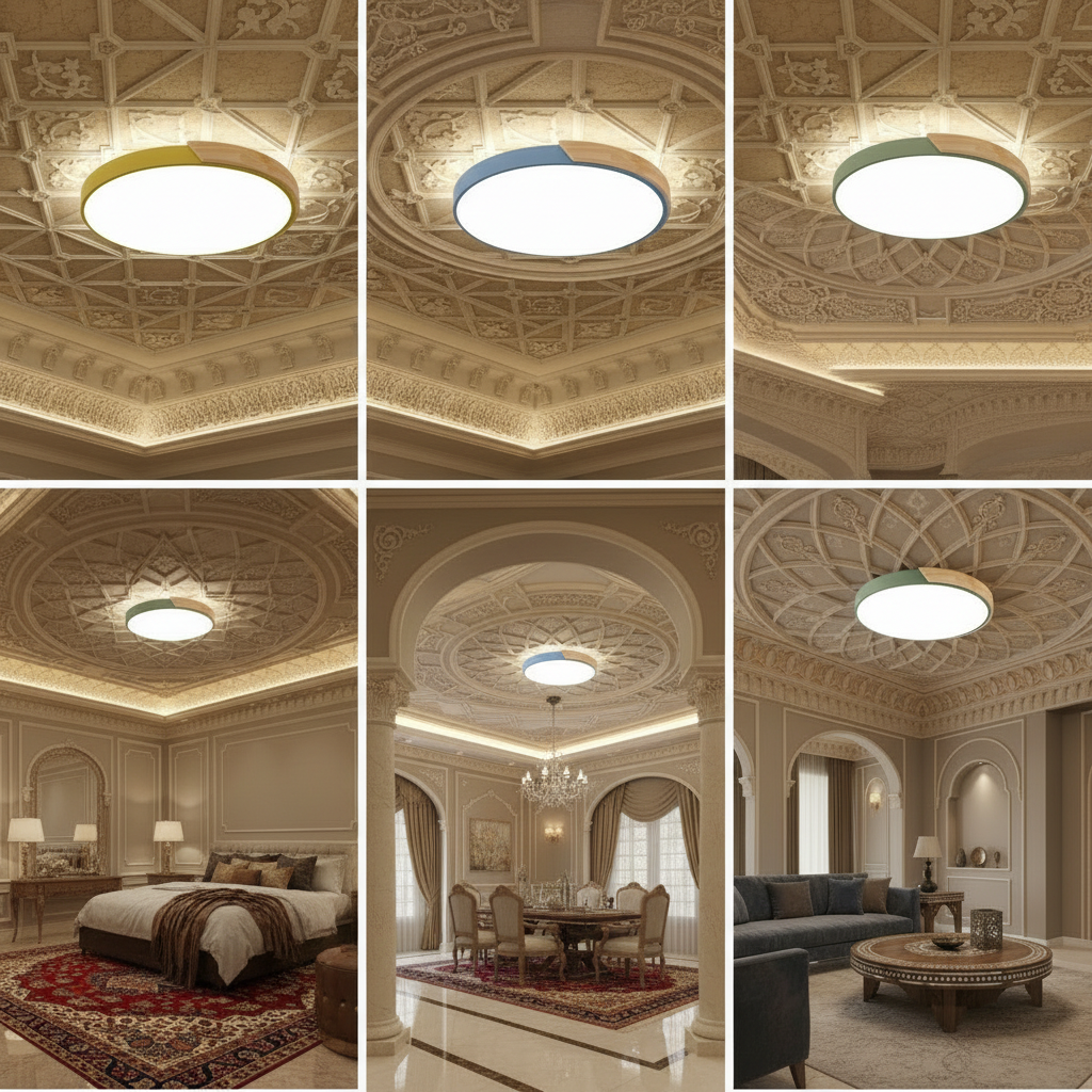 Modern Wooden Circular Ceiling Light