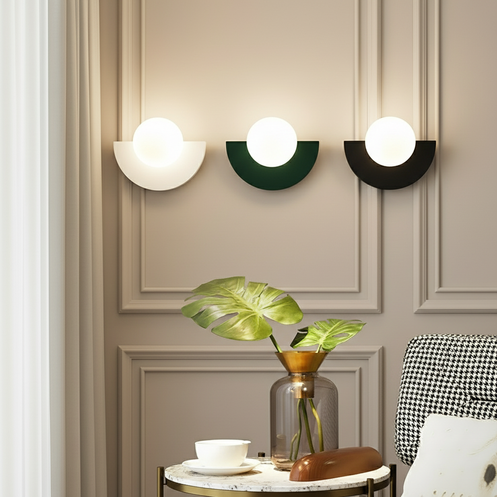 Bauhaus semi circle wall lights