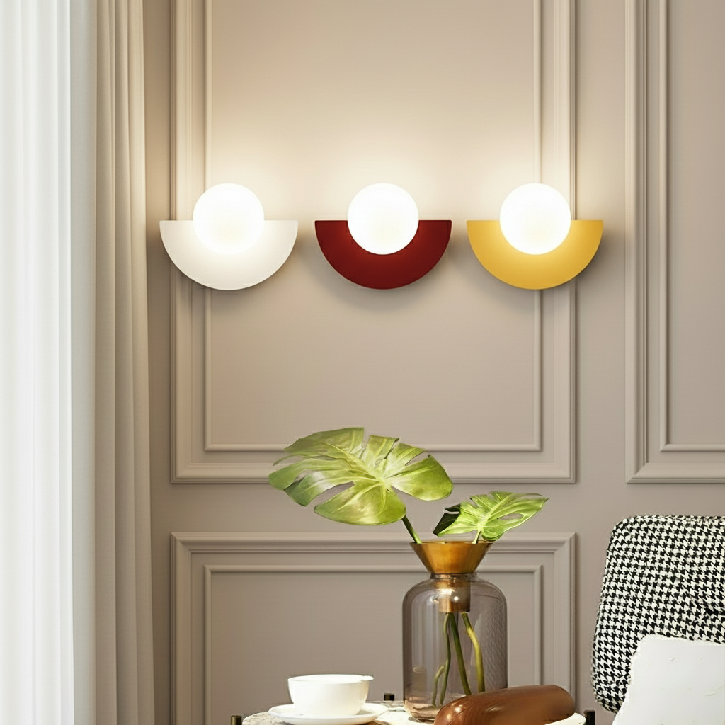 Bauhaus semi circle wall lights