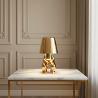 Small child statue metal table lamp