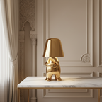 Small child statue metal table lamp