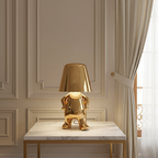 Small child statue metal table lamp