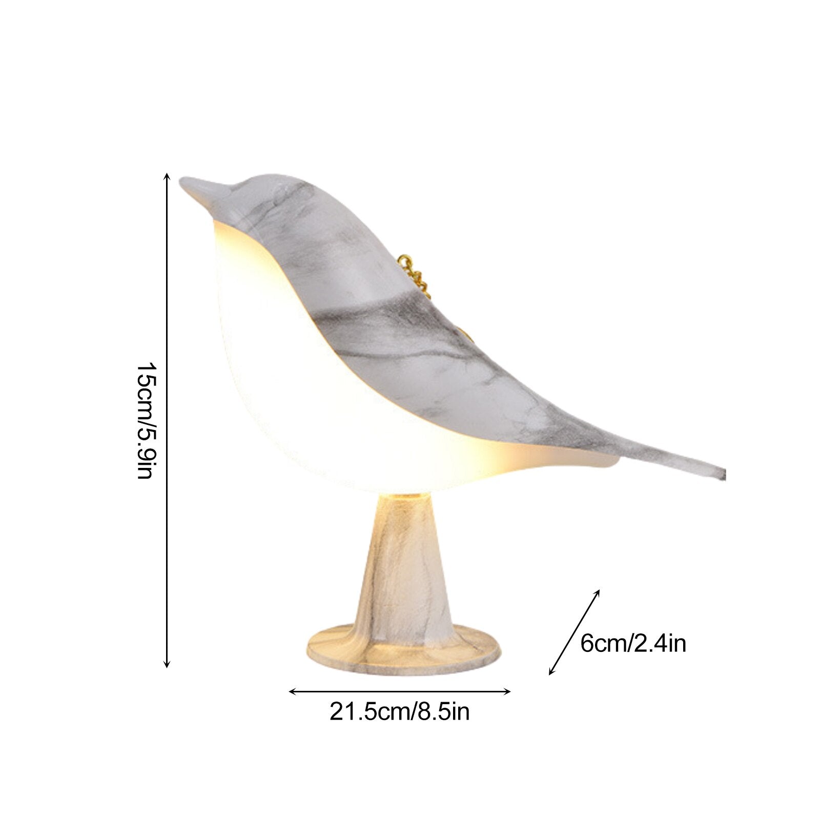 Small bird table lamp - light up wooden bird