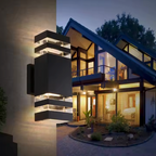Aluminium Waterproof Outdoor Wall Light – Modern Double Head Up Down Lamp