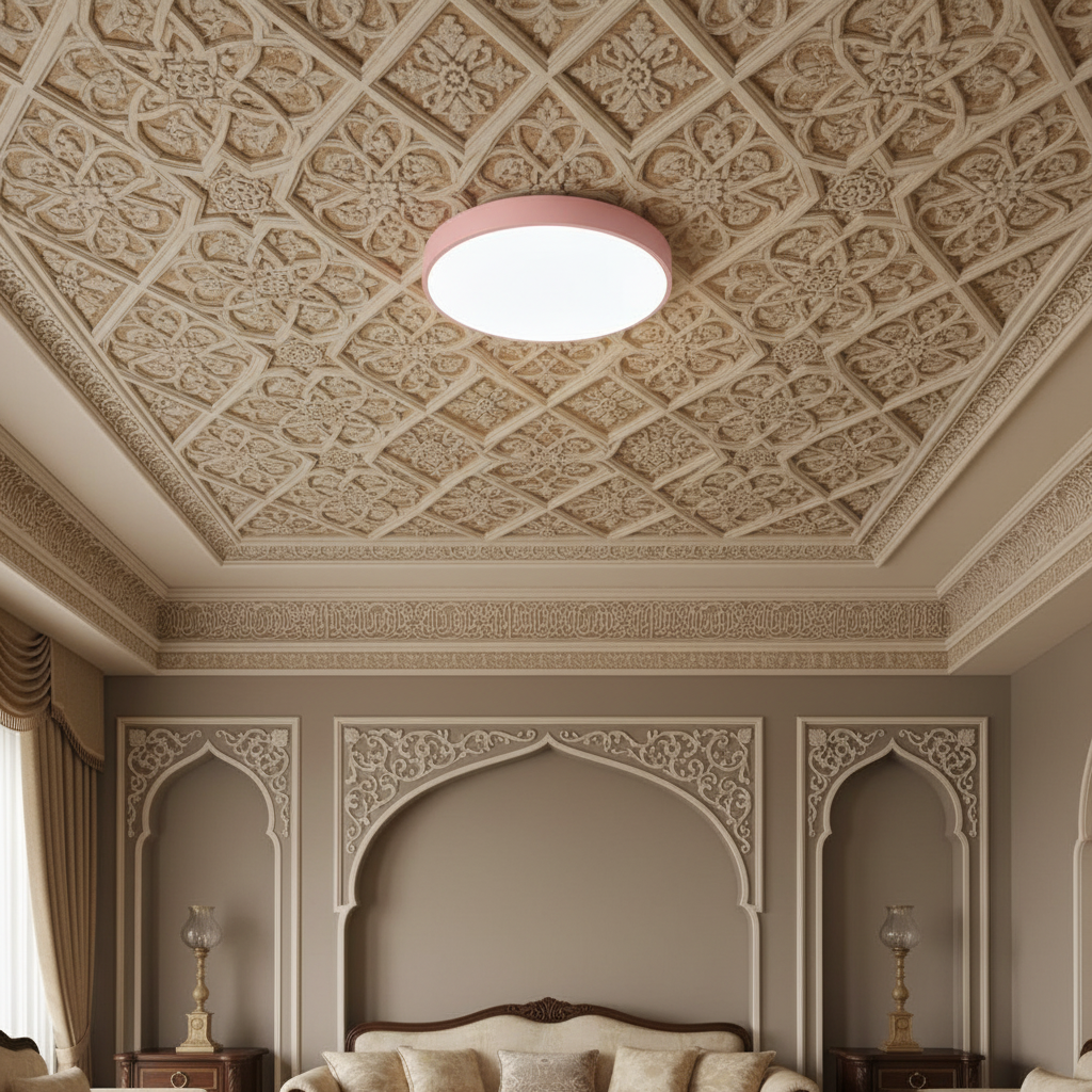 Modern Wooden Circular Ceiling Light