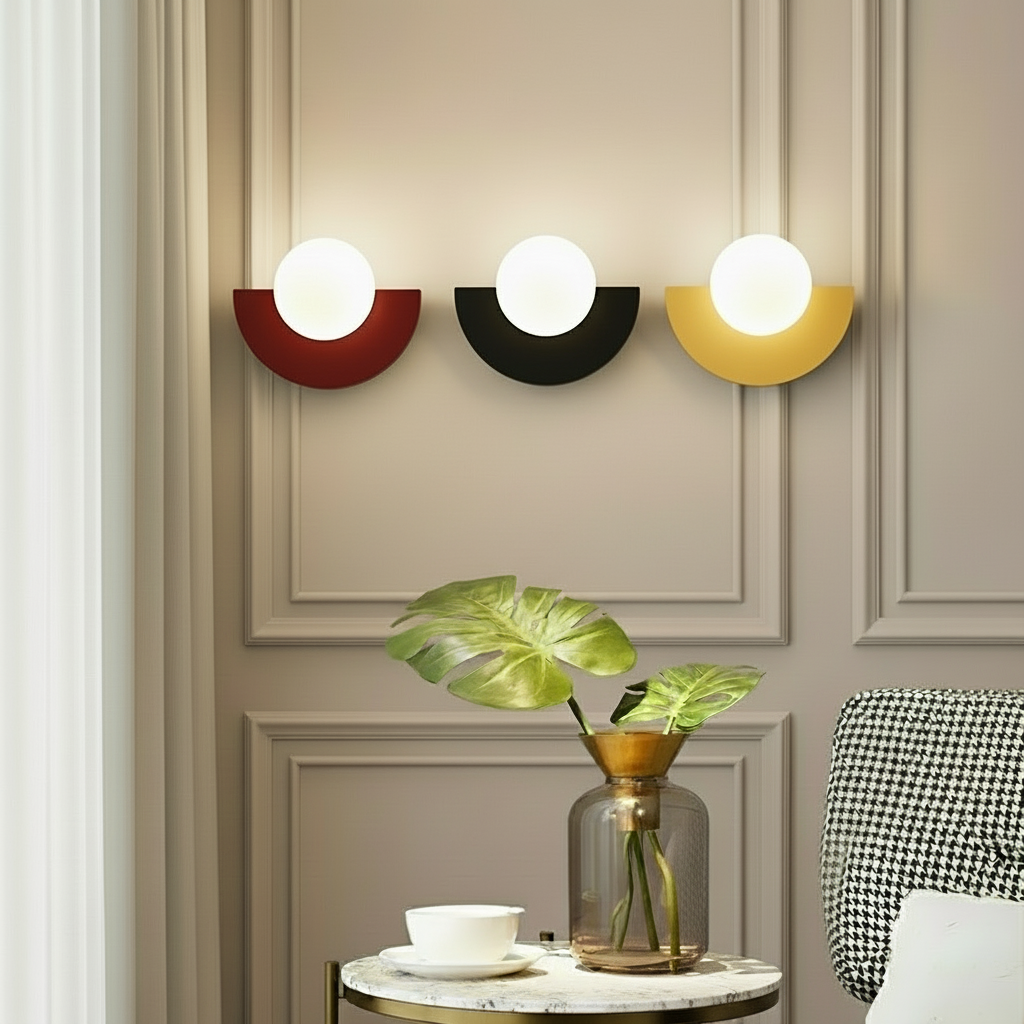 Bauhaus semi circle wall lights