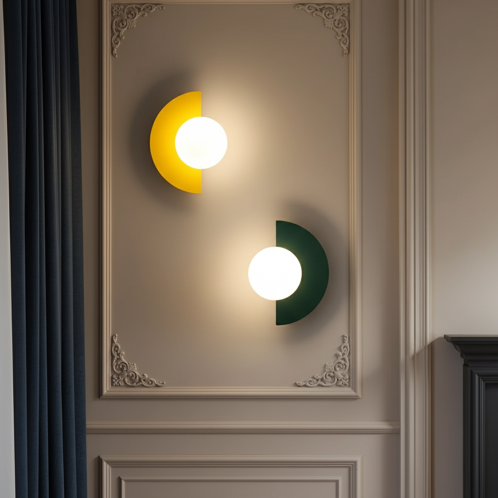 Bauhaus semi circle wall lights