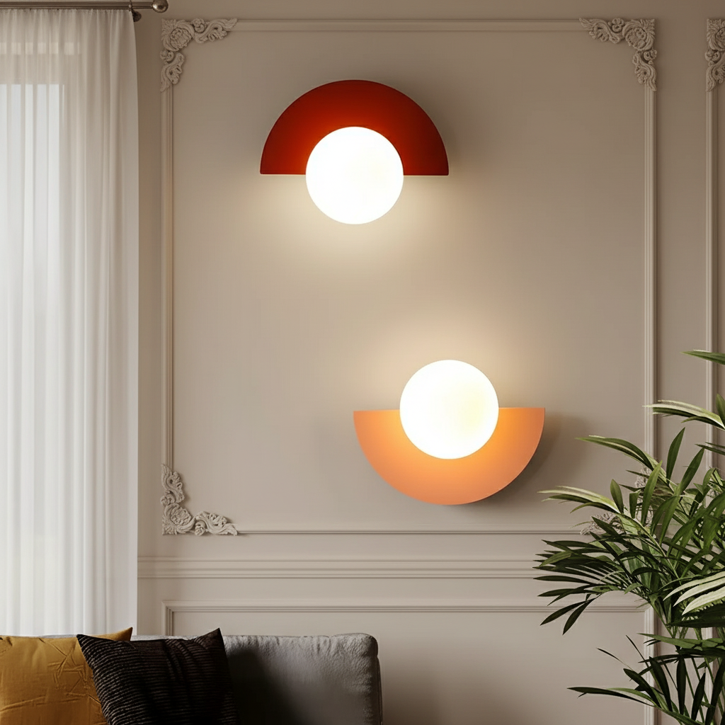 Bauhaus semi circle wall lights