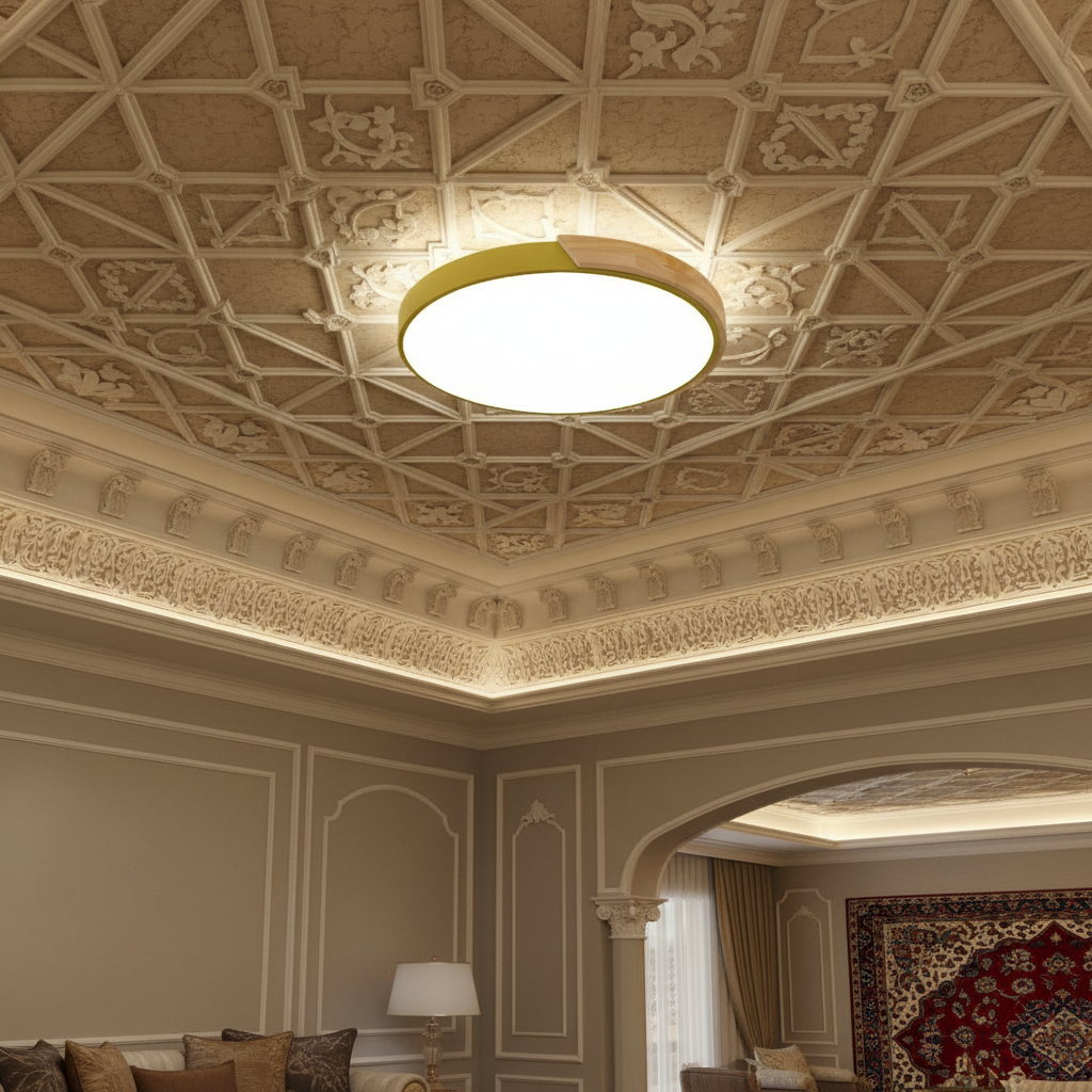 Modern Wooden Circular Ceiling Light